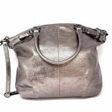 Coach Madison Silver Metallic Leather Satchel