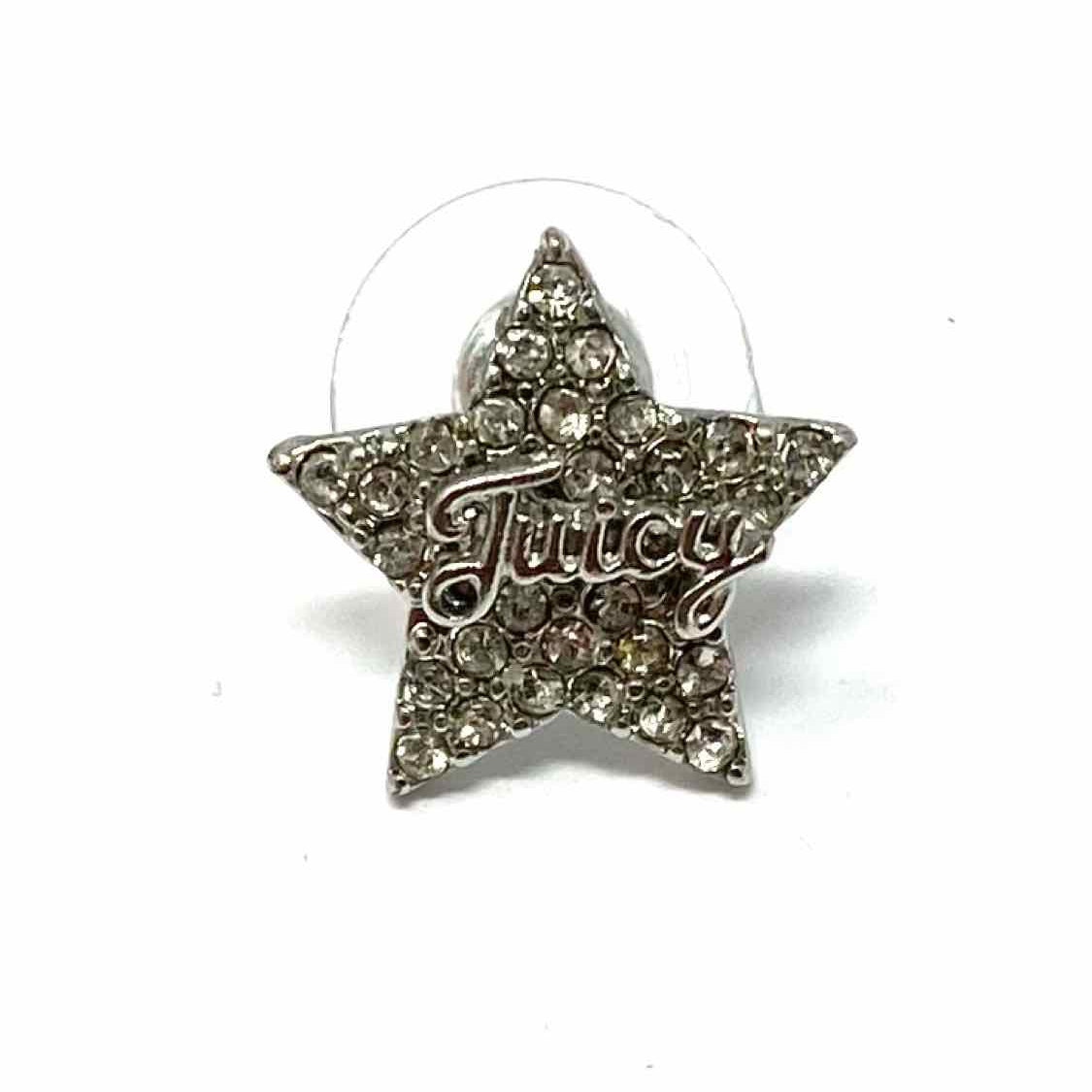 Juicy Couture Silver tone Stud Star Crystal Earrings