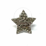 Juicy Couture Silver tone Stud Star Crystal Earrings