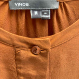 Vince Women's Light Brown Size M Silk Long Sleeve