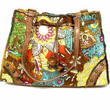 Mary Frances Canvas Multi-Color Beaded Floral Tote