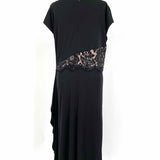 teri JON Women's Black Size 14/L Cap Sleeve Scoop Neck Dress