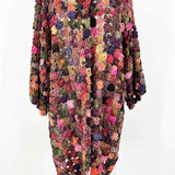 Women's Multi-Color Size M/L Open Front Yo-Yo Quilt Jacket