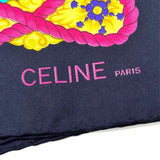 Celine Silk Blue Yellow Square 34" Jaguar Scarf