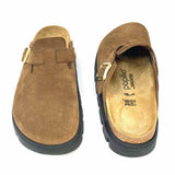 Papillio Women's Brown Size 7 Suede Buckle Mules