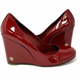Tory Burch Women's Red Size 8 Round Toe Patent Leather Wedges