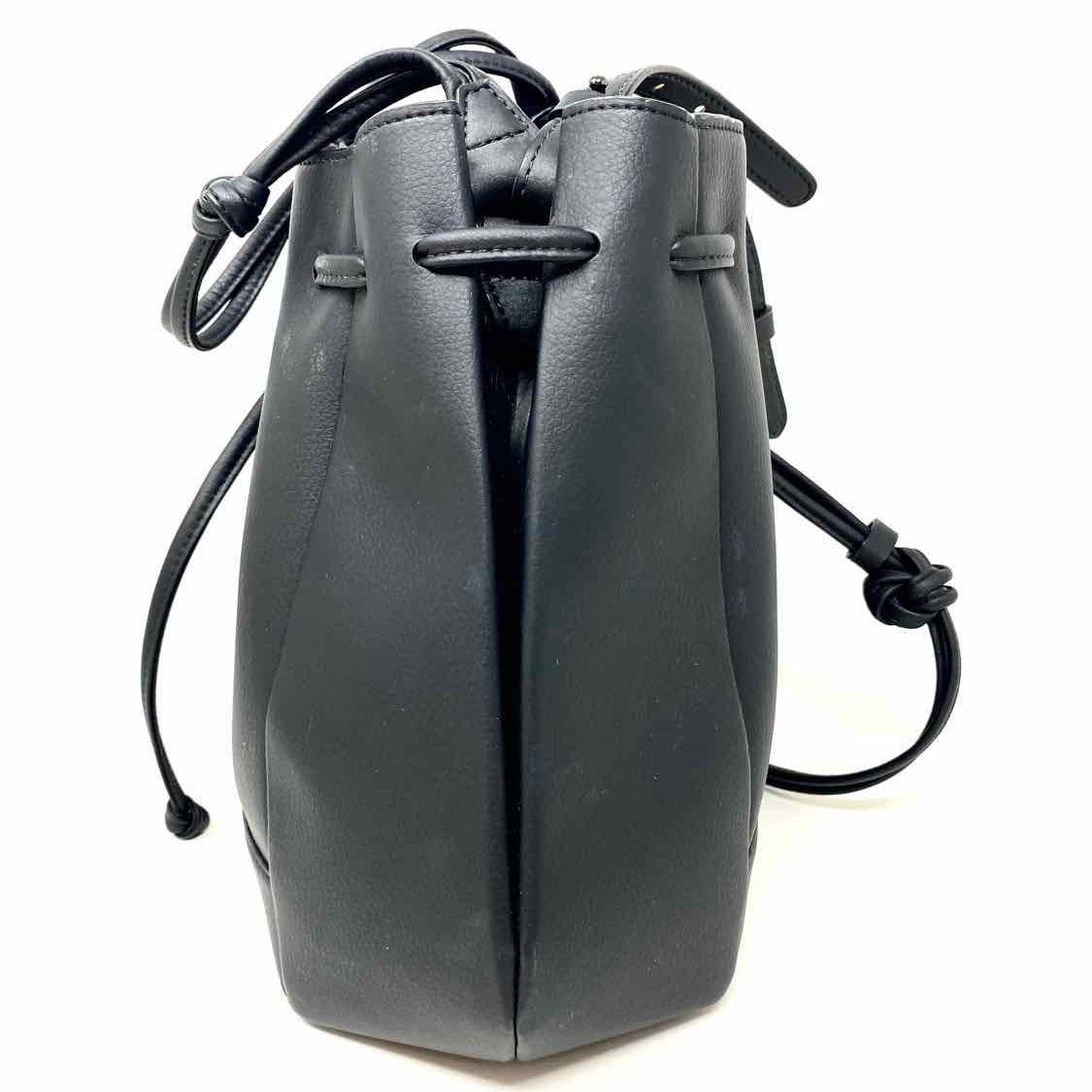 Von Holzhausen Black Crossbody vegan leather Bucket Bag