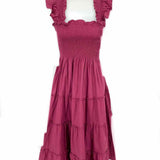 Hill House Ellie Nap Women's Burgundy Size XS Sleeveless Midi Dress