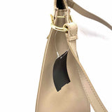 Beige Zip Color Block Saffiano Leather Made in Italy Crossbody