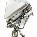 Valentino Silver Stud Leather Made in Italy Coin Purse