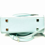 Charles & Keith Light Blue Top Handle Mini Leather Satchel