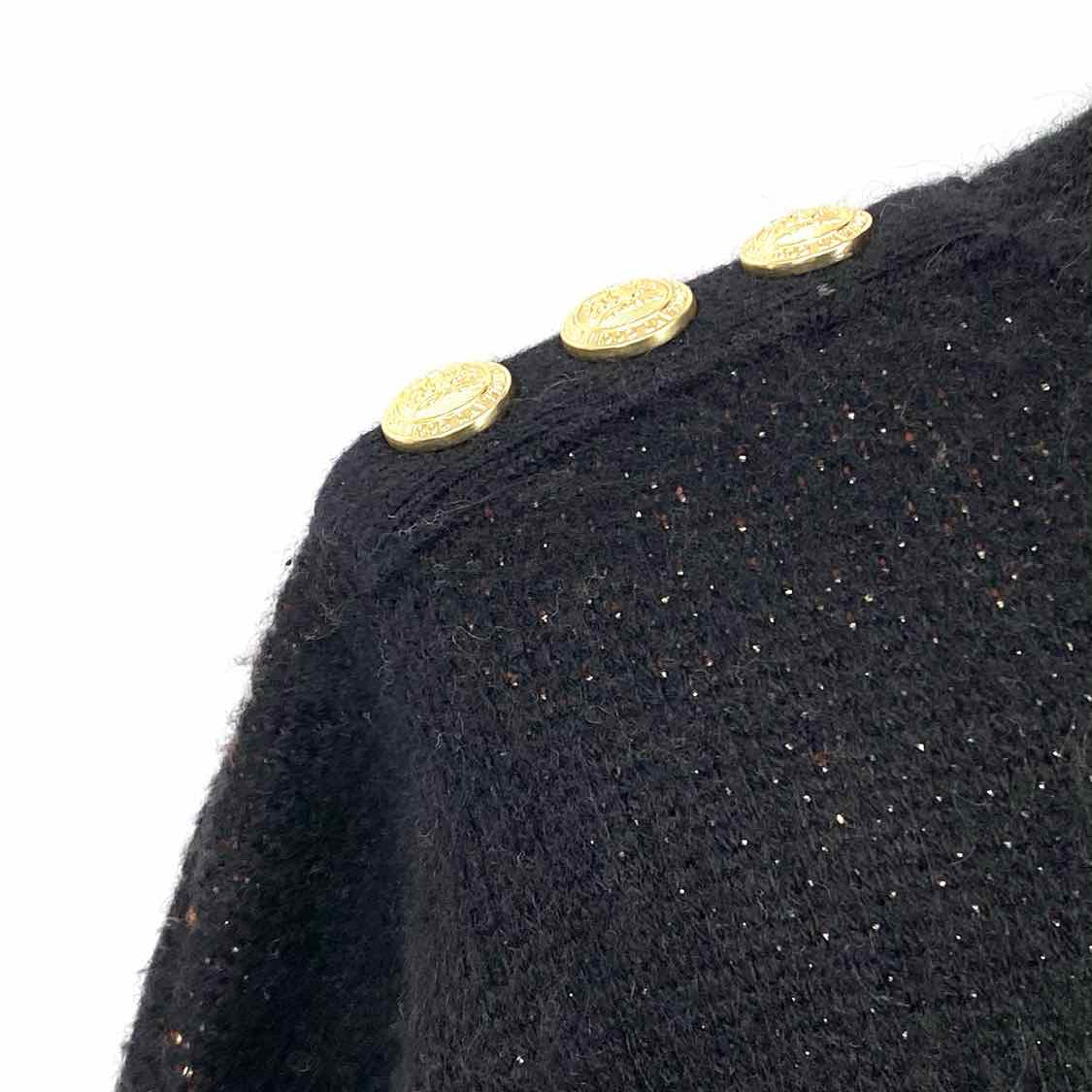 Holland Cooper Women's Black Size XS Mock Neck Knit Argyle Sweater