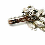 Trifari Silver tone 15.5" Floral Necklace