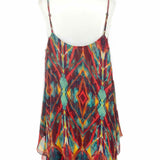 alice+olivia Women's Multi-Color Size L mini Ruffled Sleeveless Abstract Dress