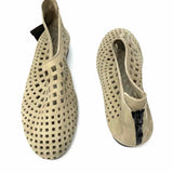 arche Women's Gray Size 41/11 Suede Laser Cut Flats