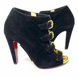 Christian Louboutin Women's Black Size 35.5/5.5 Ankle Suede Buckle Bootie