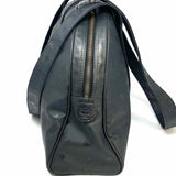 MCM Coated Canvas Black Half Dome Visetos Shoulder Bag
