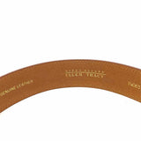 ELLEN TRACY Brown Contrast Stitching Leather Belt