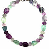 Estate Purple Green Beaded 16" Fluorite Necklace
