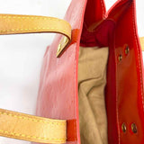 LOUIS VUITTON 2003 Reade PM Red Mini Monogram Vernis Leather Tote