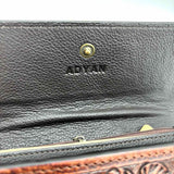 Adyan Brown Accordion Floral Embossed Leather Wallet