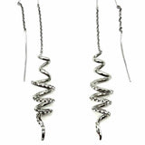 Statement Silver tone Spiral Crystal Earrings