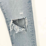 Moussy Women's Light Blue Size 28/6 Straight Leg Distressed Jeans