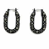 ALLSAINTS Celeste Black Hoop Crystal Earrings