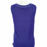 ST. JOHN Women's Navy Size P Button Down Ribbed Cardigan Tank Top Set