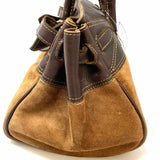 Homer Montecito CaryAll Suede Brown Oversized Color Block Leather Tote