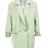 NA-KD Women's Green Size 44/14 Double Breasted Blazer