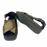 Aquatalia Jolessa Women's Black / Green Size 9 Slingback Satin Leather Sandals