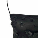 maeve Women's Black Size 2 Sleeveless Mesh Floral Applique Dress