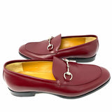 Gucci Jordaan Men's Burgundy Shoe Size 8 Horsebit Loafers