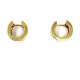 Estate 14K 585 Yellow Gold Huggie Chevron Earrings