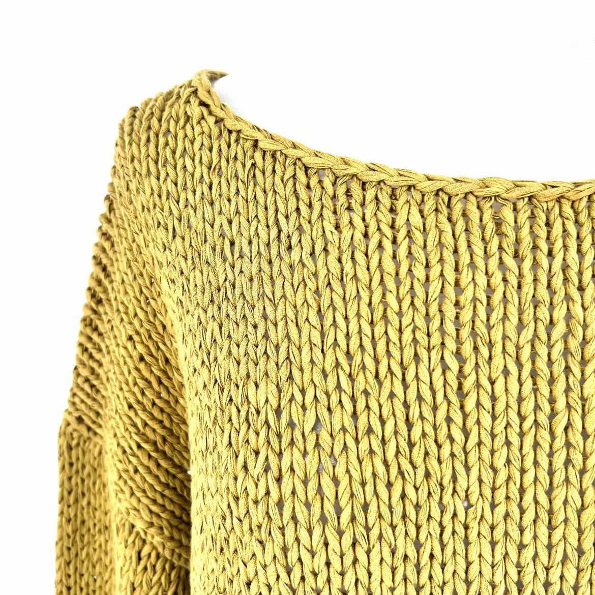 Eileen Fisher Women's Green Size L Knit Cotton Sweater