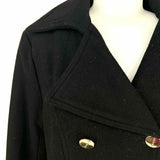 Laundry By S.S. Women's Black Size M Double Breasted Wool Blend Coat