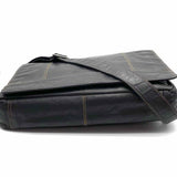 Jack Georges Voyager Black Flap Leather Messenger Bag