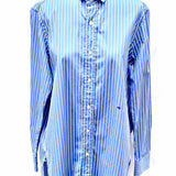 Homme Girls Women's Blue Size M Button Down Stripe Long Sleeve