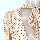 REFORMATION Women's Cream Size 6 mini Viscose Polka Dot Dress