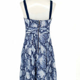 Elie Tahari Women's Blue Size 6 Sleeveless Snake Print Dress