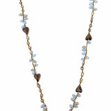Statement Blue Gray Beaded 35" Multi-stone Pearl Necklace