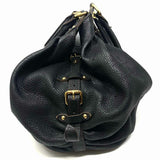 LOUIS VUITTON 2008 Mahina XL Black perforated Pebbled Leather Tote