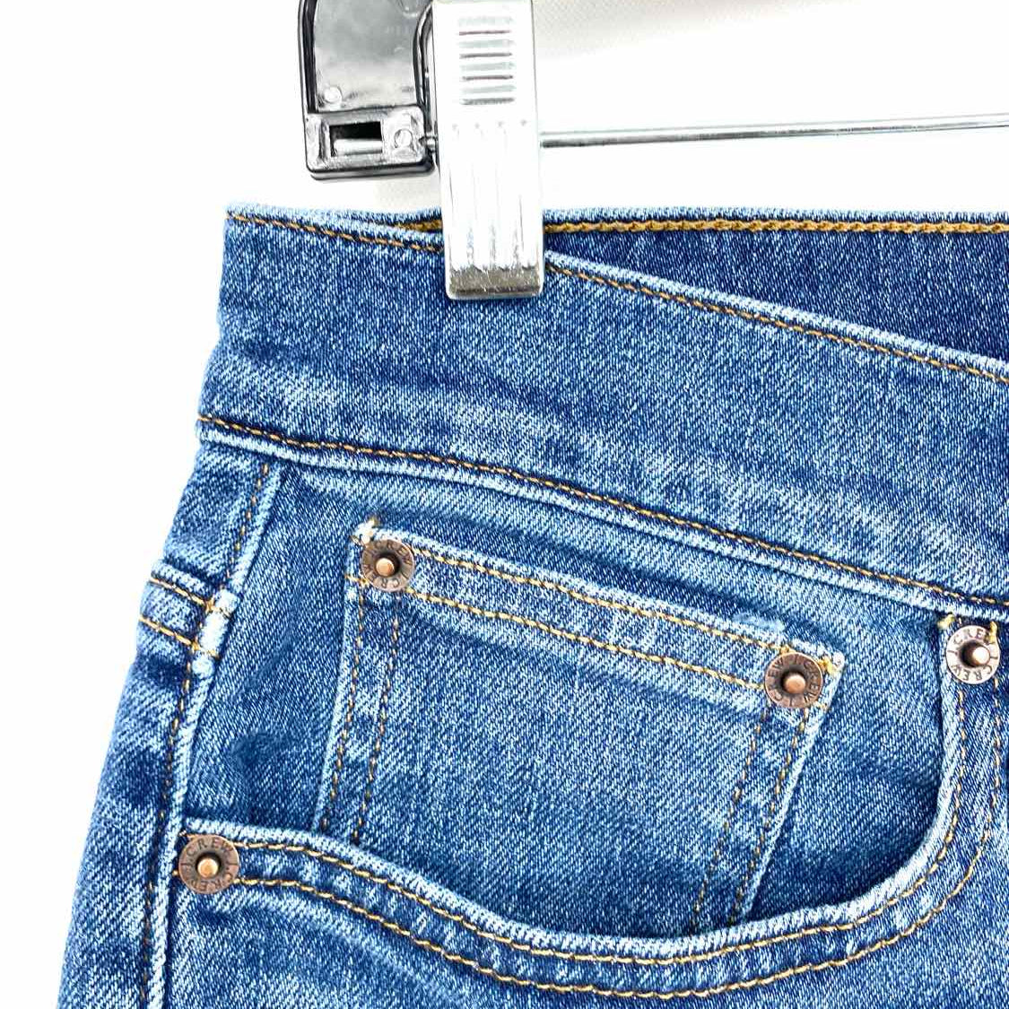 J Crew Women's Blue Size 27/4 High Rise Denim Raw Hem Shorts