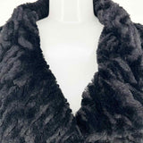 Costa Blanca Women's Black Size M Collared Faux Fur Vest