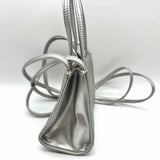 Telfar Small Shopping Bag Silver Mini Tote Leather Crossbody