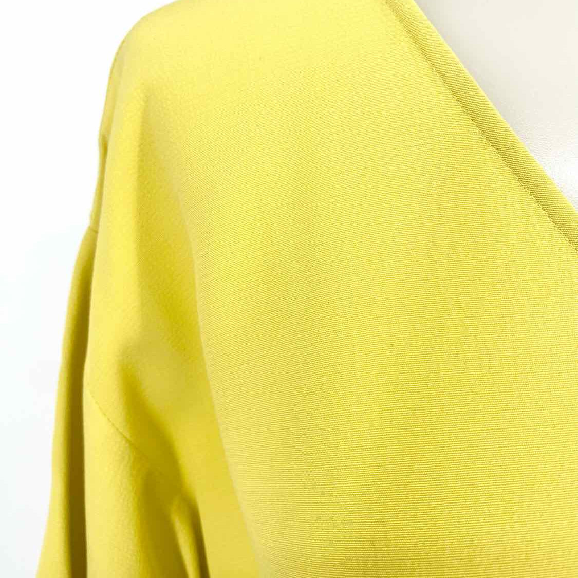 Eileen Fisher Women's Yellow Size PS Drop Waist V-neck Dress
