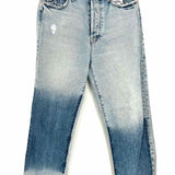 Mother The Rambler Ankle Women's Blue Size 27/4 Straight Leg Distressed Jeans