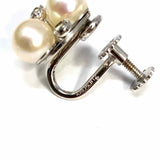 Krementz 14K GP Silver tone Screw-back Cluster Pearl Earrings