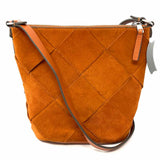 Treasure&Bond Rust Bucket Woven Suede Crossbody